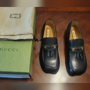 New Authentic Gucci Loafer with tassels. Original box and dust bags  US 12/UK 11 GUCCI Cherry Red Genuine Crocodile Tassel Loafer Size UK 10  main image 3